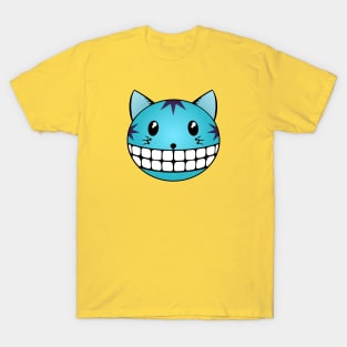 Tabby Cat Blue with Cheshire Grin T-Shirt